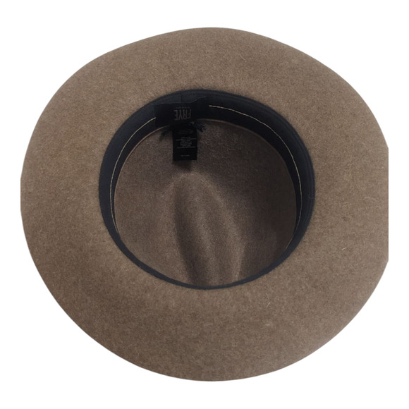 FRYE Felt Fedora Hat Tumbleweed Tan Wool‎ Tall Crown Leather Band Western Size M - Picture 5 of 7